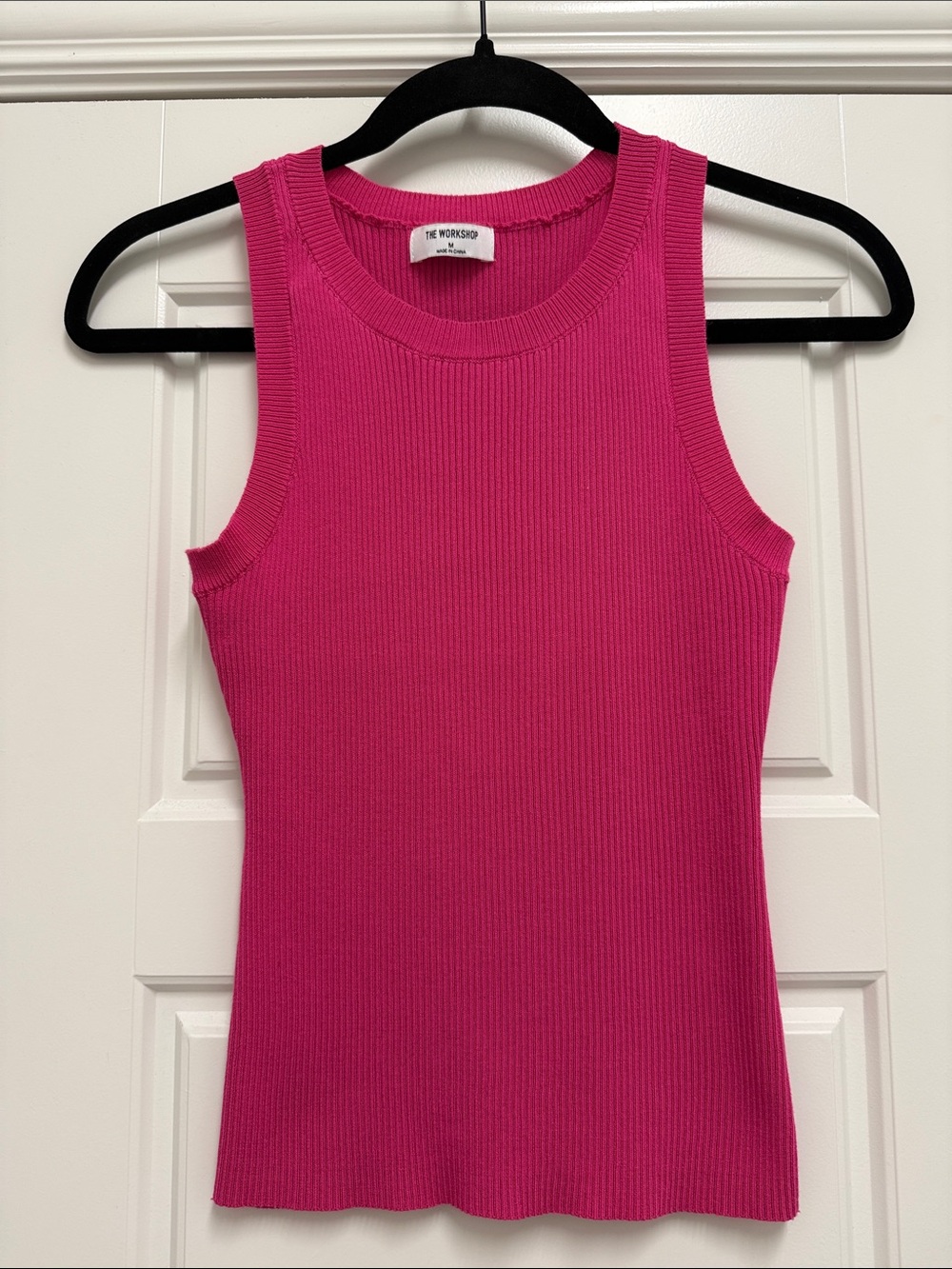 The Workshop Ribbed Tank Top - Fuchsia Pink